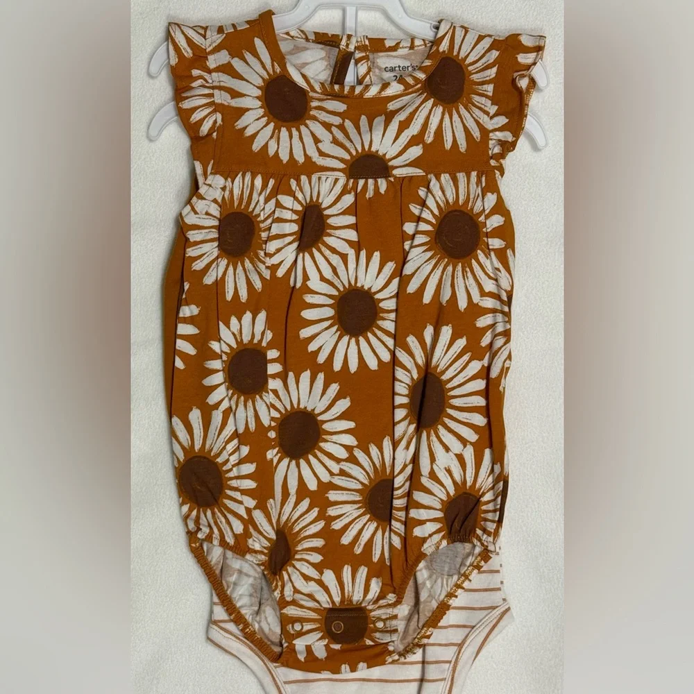 Carter’s 24M Infant Girl 3-Pc Set - 1 Striped & 1 Flowered Bodysuit And 1 Short